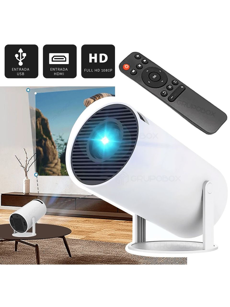 Mini Proyector - HYBeam Pro™ 4K Portátil con Android 11, WiFi & Bluetooth